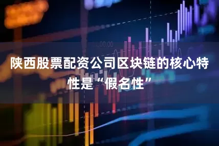 陕西股票配资公司区块链的核心特性是“假名性”