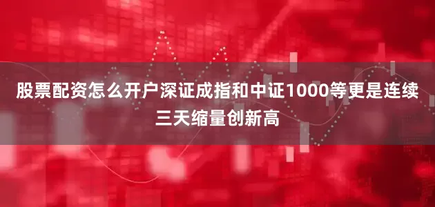 股票配资怎么开户深证成指和中证1000等更是连续三天缩量创新高